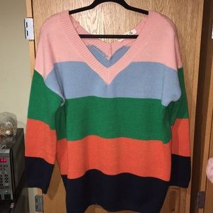 Color Block Striped Sweater